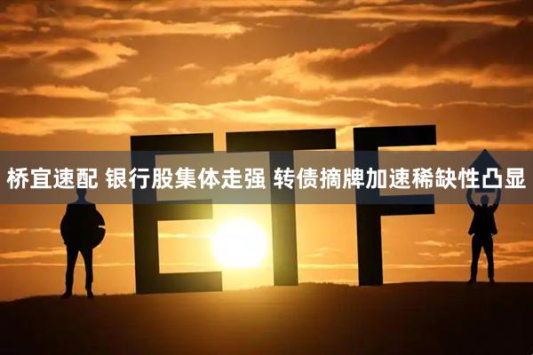 桥宜速配 银行股集体走强 转债摘牌加速稀缺性凸显